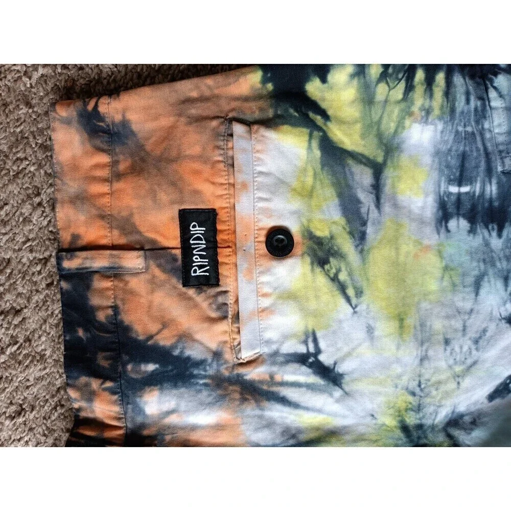 Ripndip Cargo Shorts Men's 34 Tie Dye Multicolor
